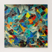 Abstracte gebroken glaskunst legpuzzel (Verticaal)