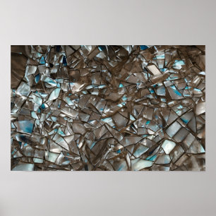 Abstracte gebroken glaskunst poster