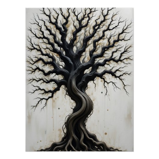 Abstracte gedraaide boom perfect poster (Voorkant)