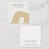 ABSTRACTE GEEL VAN CERAMIC OCHRE STUD EARRING DISP VIERKANTE VISITEKAARTJE (Voorkant / Achterkant)