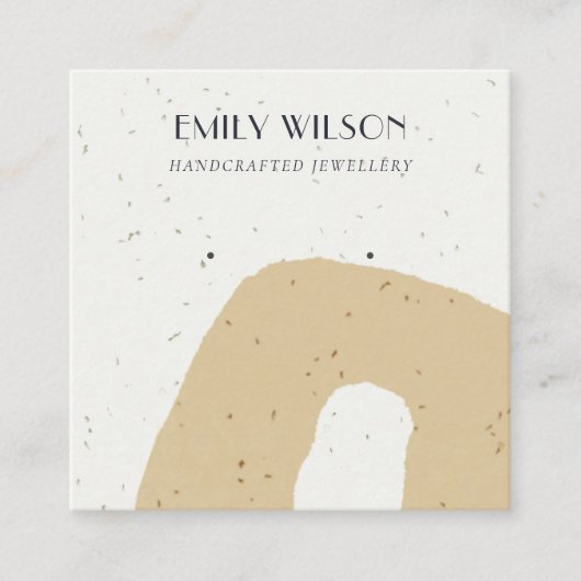 ABSTRACTE GEEL VAN CERAMIC OCHRE STUD EARRING DISP VIERKANTE VISITEKAARTJE (Voorkant)