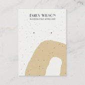 ABSTRACTE GEEL VAN CERAMIC OCHRE STUD EARRING DISP VISITEKAARTJE (Voorkant)