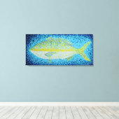 Abstracte geelvintonijn canvas afdruk (Insitu (Houten vloer))