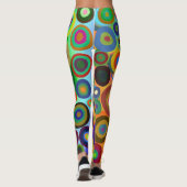 Abstracte gekleurde cirkels, kleurrijke, stutbare leggings (Achterkant)