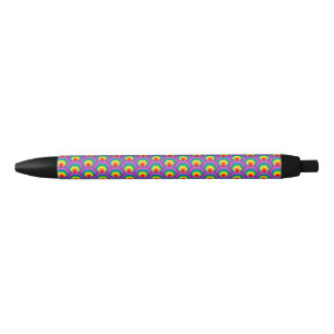Abstracte gekleurde vormen zwarte inkt pen
