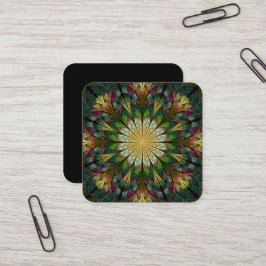 Abstracte gelaagde ventilator vierkante visitekaartje