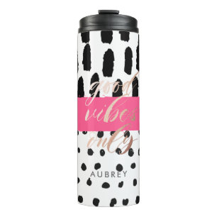 Abstracte Geldige bloemen Alleen dagnaam Reistromm Thermosbeker