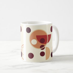 Abstracte gele beige bruine cirkels koffie mok