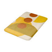 Abstracte gele beige bruine cirkels stippen badmat (Gekanteld)
