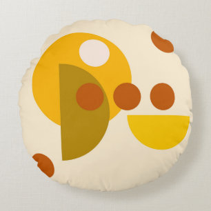 Abstracte gele beige bruine cirkels stippen rond kussen