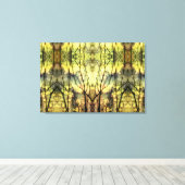 Abstracte gele bomen canvas afdruk (Insitu (Houten vloer))