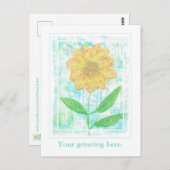 Abstracte gele Daisy Briefkaarten (Voorkant / Achterkant)