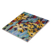 Abstracte Gele Daisy Flowers Floral Garden Tegeltje (Zijkant)