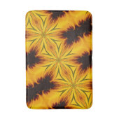 Abstracte gele en bruine Kaleidoscoop kunst Badmat (Voorkant Verticaal)
