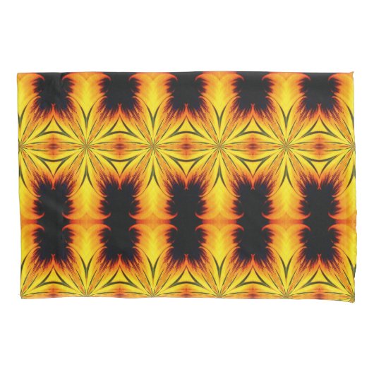 Abstracte gele en bruine Kaleidoscoop kunst Kussensloop (Voorkant)