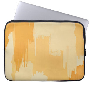 Abstracte gele en crèmekleurige verfstreken laptop sleeve