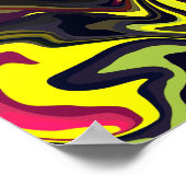 Abstracte Gele en Roze Wervelkunst Poster (Hoek)