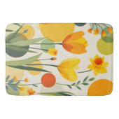 Abstracte gele lentbloemen badmat (Voorkant)