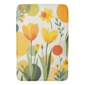 Abstracte gele lentbloemen badmat (Voorkant Verticaal)