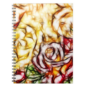 Abstracte Gele Licht Roos Artistieke Bloemengloed Notitieboek