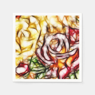Abstracte Gele Licht Roos Artistieke Bloemengloed Servetten
