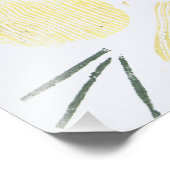 Abstracte gele Linocut Block Foto Print Afdruk (Hoek)