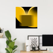 Abstracte gele luxe met zwarte AP0004 Poster (Thuiskantoor)