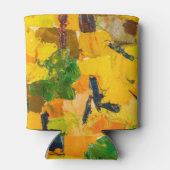 Abstracte gele oliecanvas schilderij blikjeskoeler (Achterkant)