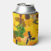 Abstracte gele oliecanvas schilderij blikjeskoeler (Blikje Achterkant)