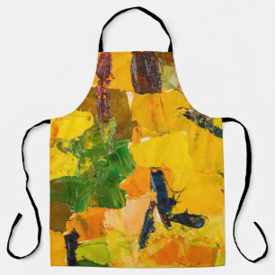 Abstracte gele oliecanvas schilderij schort