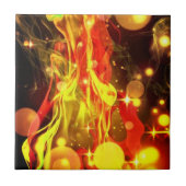 Abstracte gele rode vlek - prachtig tegeltje (Voorkant)