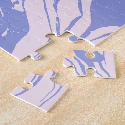 Abstracte gemarmerde kunst in lavender en Blush Pi Legpuzzel (Zijkant)