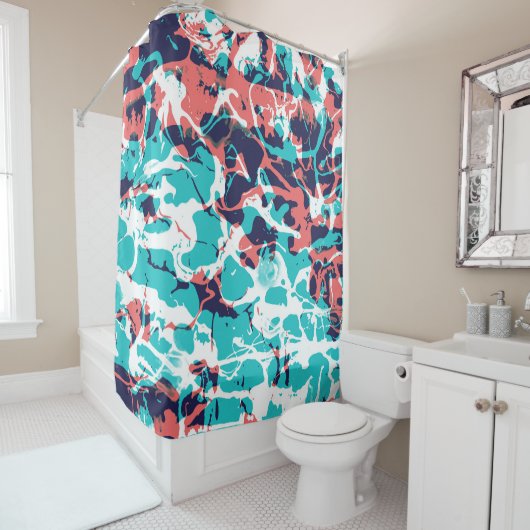 Abstracte gemarmerde papieren kunstachtergrond douchegordijn (In situ)
