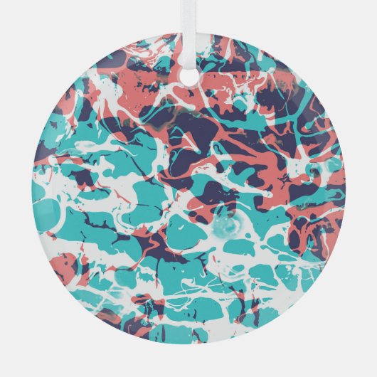 Abstracte gemarmerde papieren kunstachtergrond glas ornament (Voorkant)