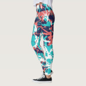 Abstracte gemarmerde papieren kunstachtergrond leggings (Links)