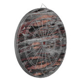 Abstracte gemarmerde verf met matig roos goudverf dartbord (Voorkant Links)
