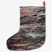 Abstracte gemarmerde verf met matig roos goudverf grote kerstsok (Achterkant)