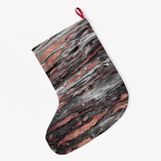 Abstracte gemarmerde verf met matig roos goudverf grote kerstsok (Achterkant (Hangend))