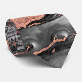 Abstracte gemarmerde verf met matig roos goudverf stropdas (Opgerold)