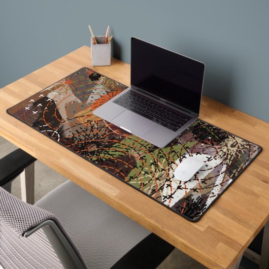 Abstracte Gemengde Media Aardse Herfstkleuren Bureaumat (Kantoor 2)