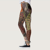 Abstracte Gemengde Media Aardse Herfstkleuren Leggings (Links)