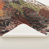 Abstracte Gemengde Media Aardse Herfstkleuren Sherpa Deken (3/4)