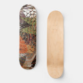 Abstracte Gemengde Media Aardse Herfstkleuren Skateboard (Voorkant)