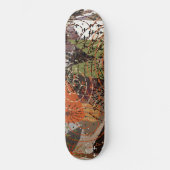 Abstracte Gemengde Media Aardse Herfstkleuren Skateboard (Voorkant)