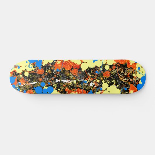 Abstracte gemorste verfspatten en -druppels skateboard (Horizontaal)