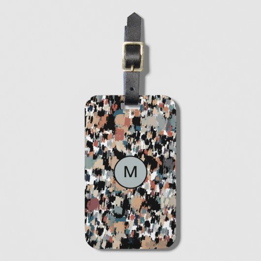 Abstracte gemottled Camo Bagagelabel (Voorkant (verticaal))