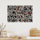 Abstracte gemottled Camo Poster (Keuken)