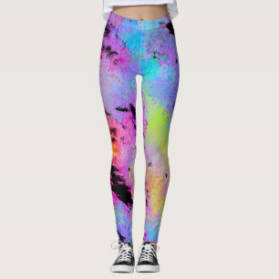 Abstracte gemottled multicolor leggings