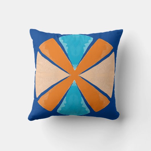 Abstracte geo 60s kussen (Achterkant)