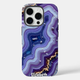 Abstracte Geode Flow met goud iPhone 16 Pro Hoesje